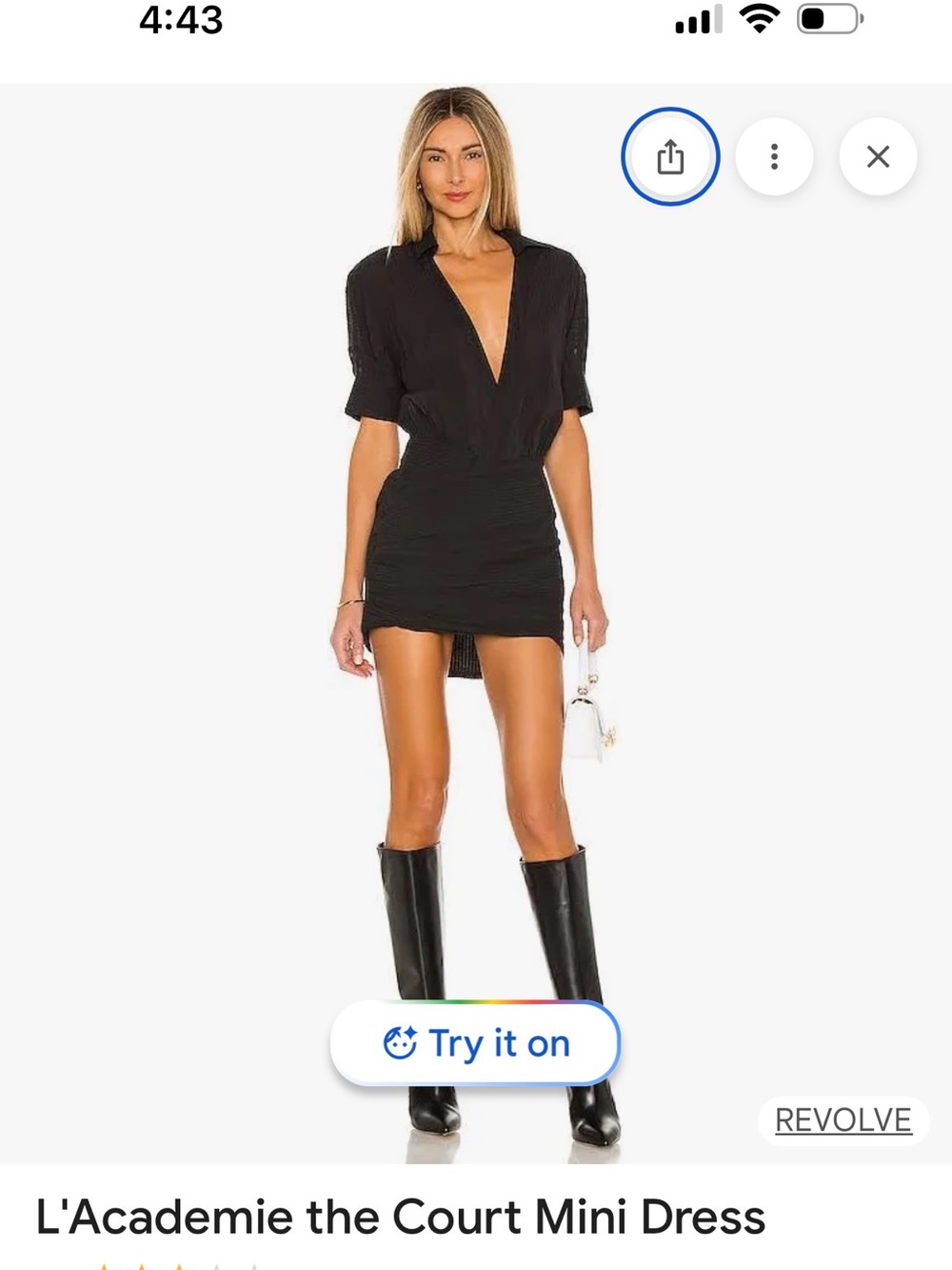 The Court Mini Black SeerSucker Dress -M